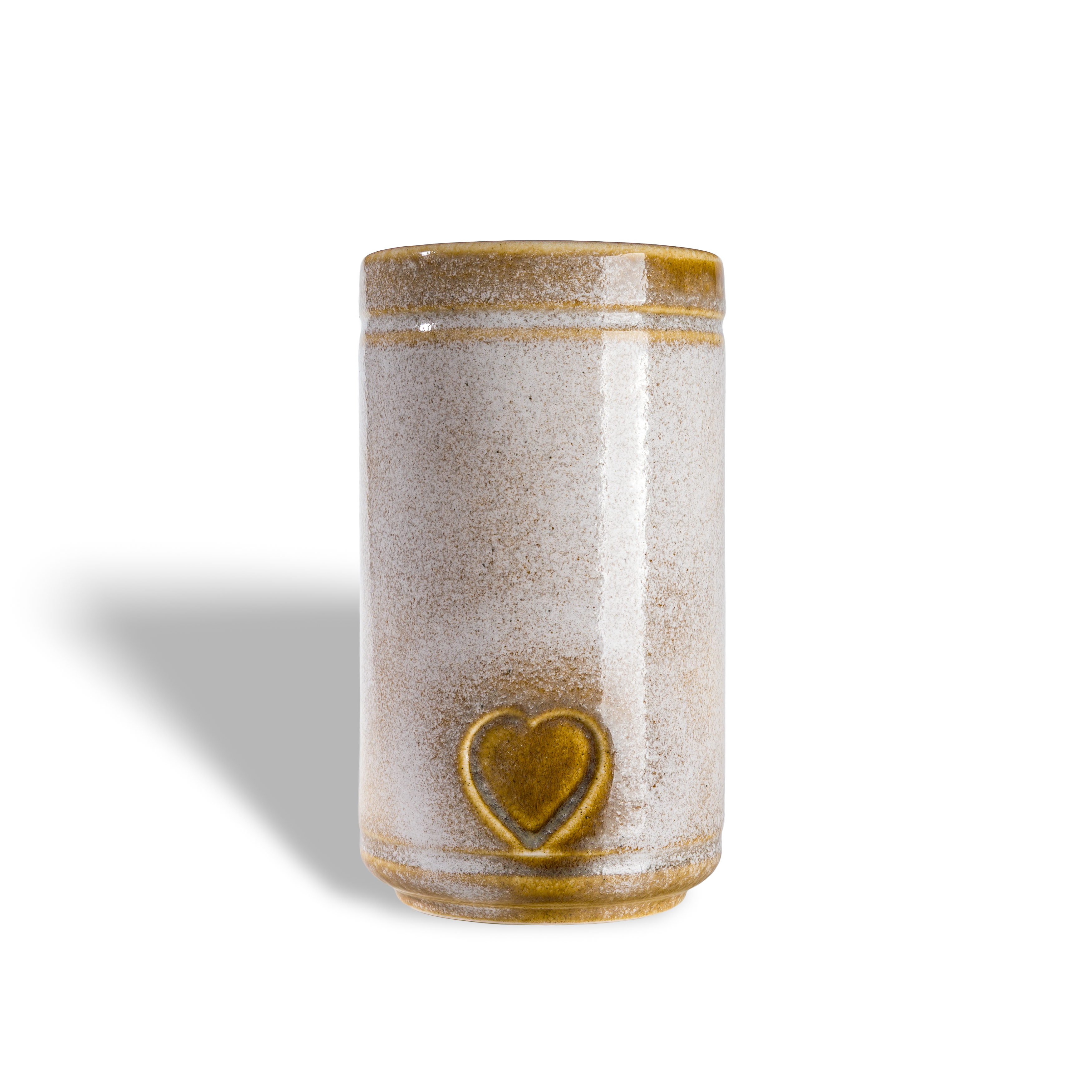 Cream & mustard Cylinder Urn ceramic pet urn, 1300 ml