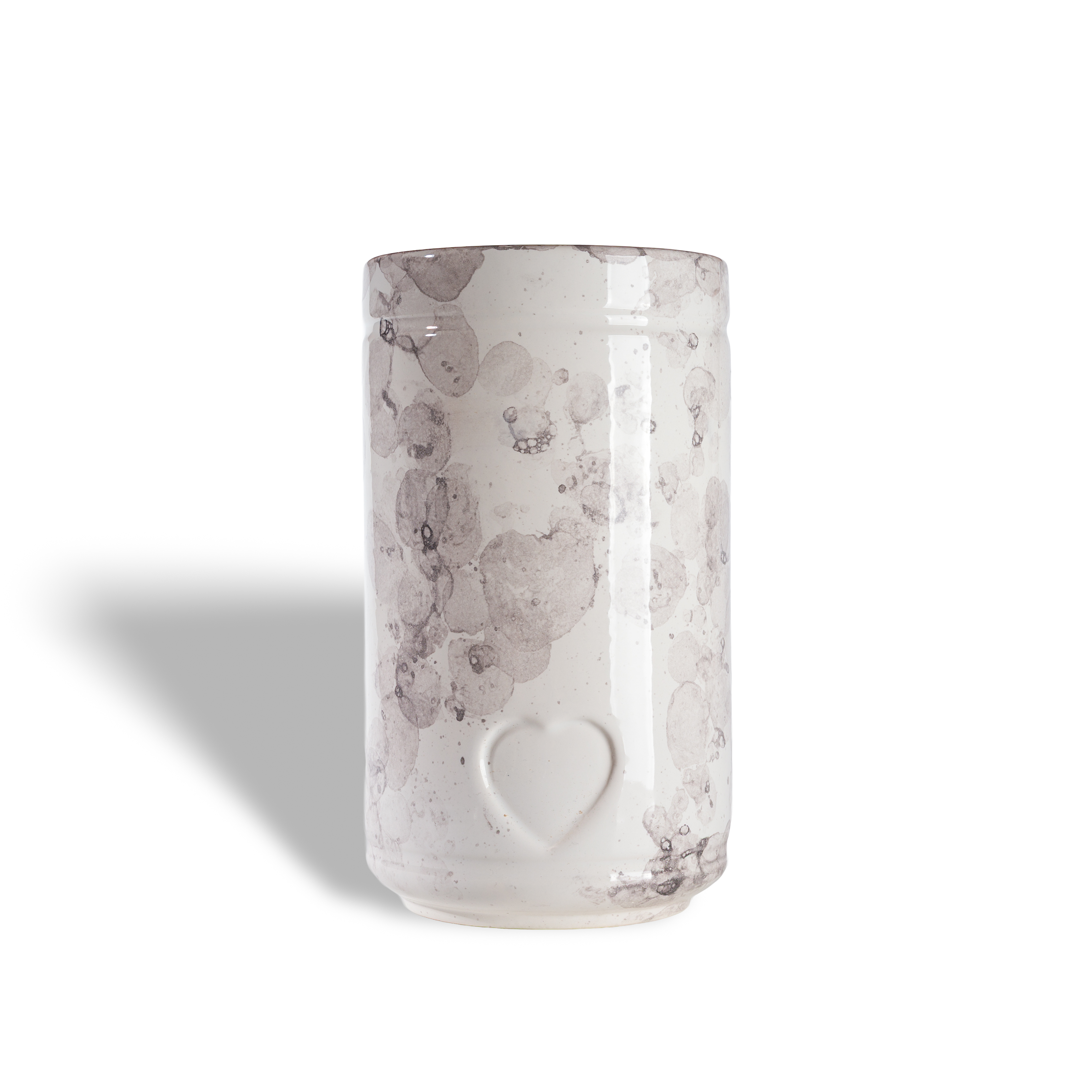 White marble Cylinder Urn ceramic pet urn, 1300 ml