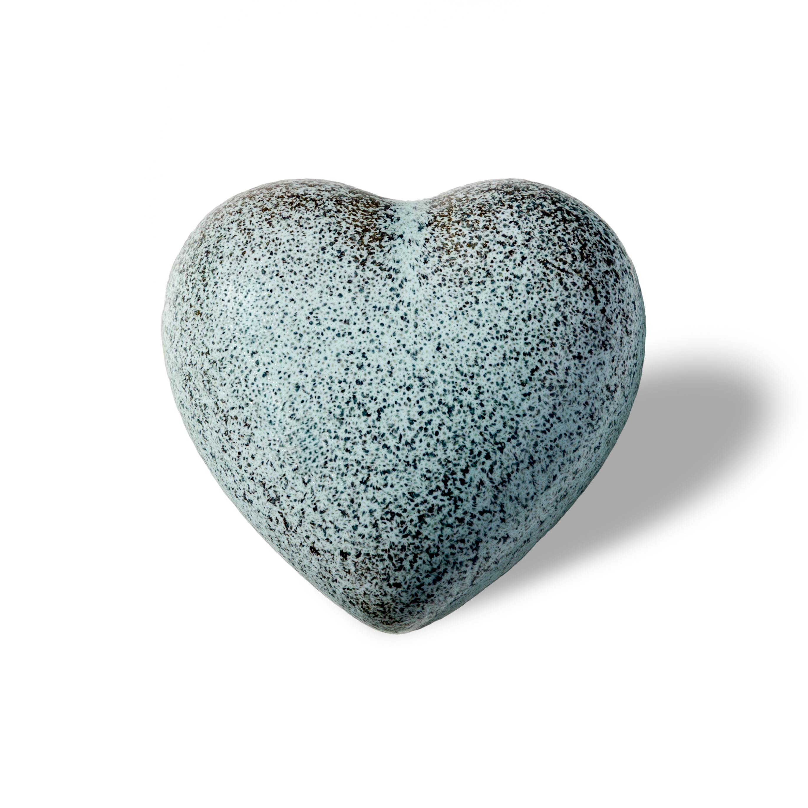 Sage green Small Heart Regular ceramic pet urn, 50 ml