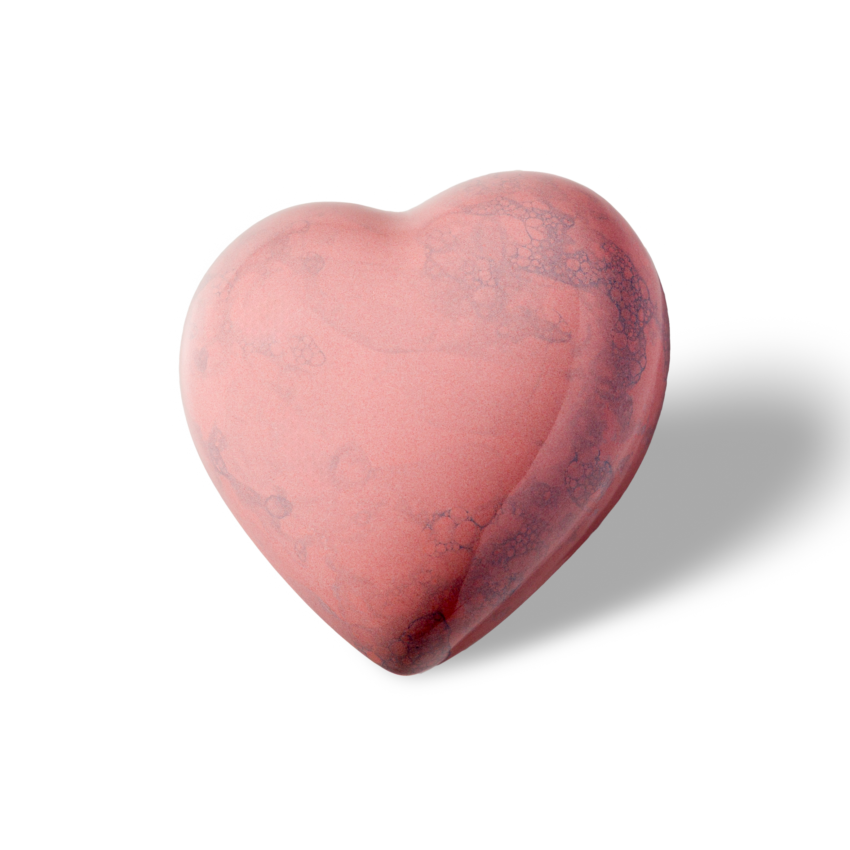 Blush marble Small Heart Teardrop ceramic pet urn, 50 ml