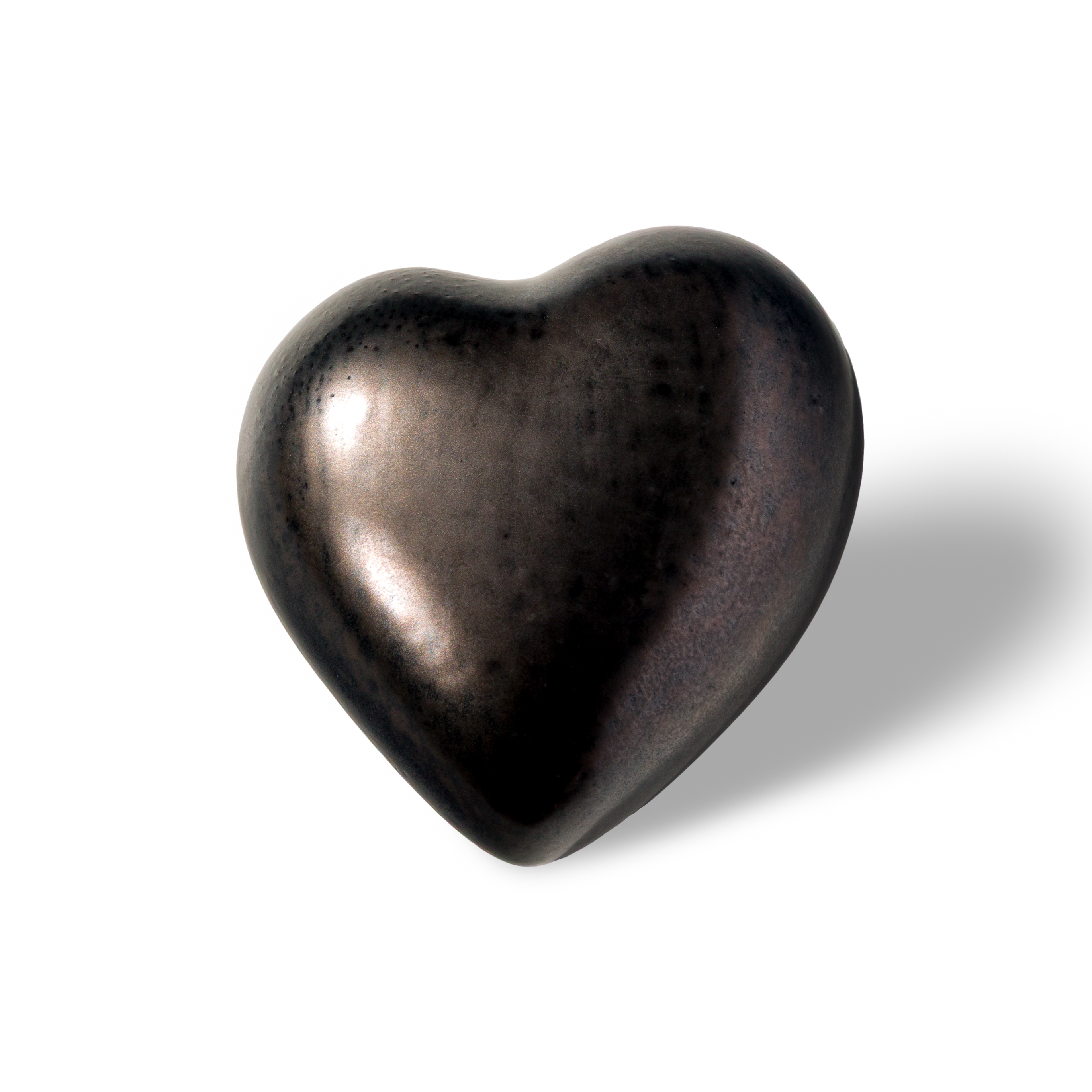 Bronze Small Heart Teardrop ceramic pet urn, 50 ml