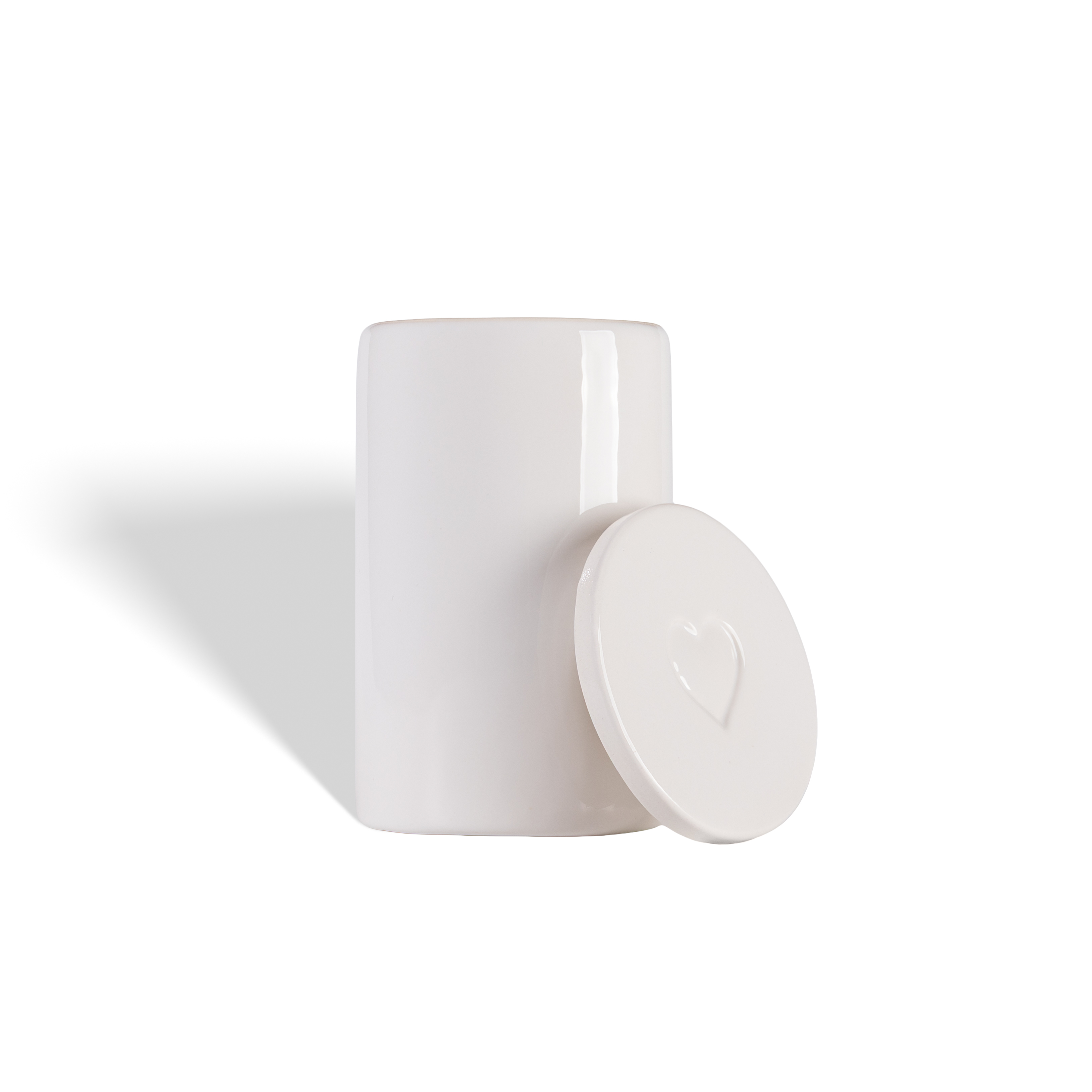 Glossy white Tealight Combo Urn ceramic pet urn, 200 ml