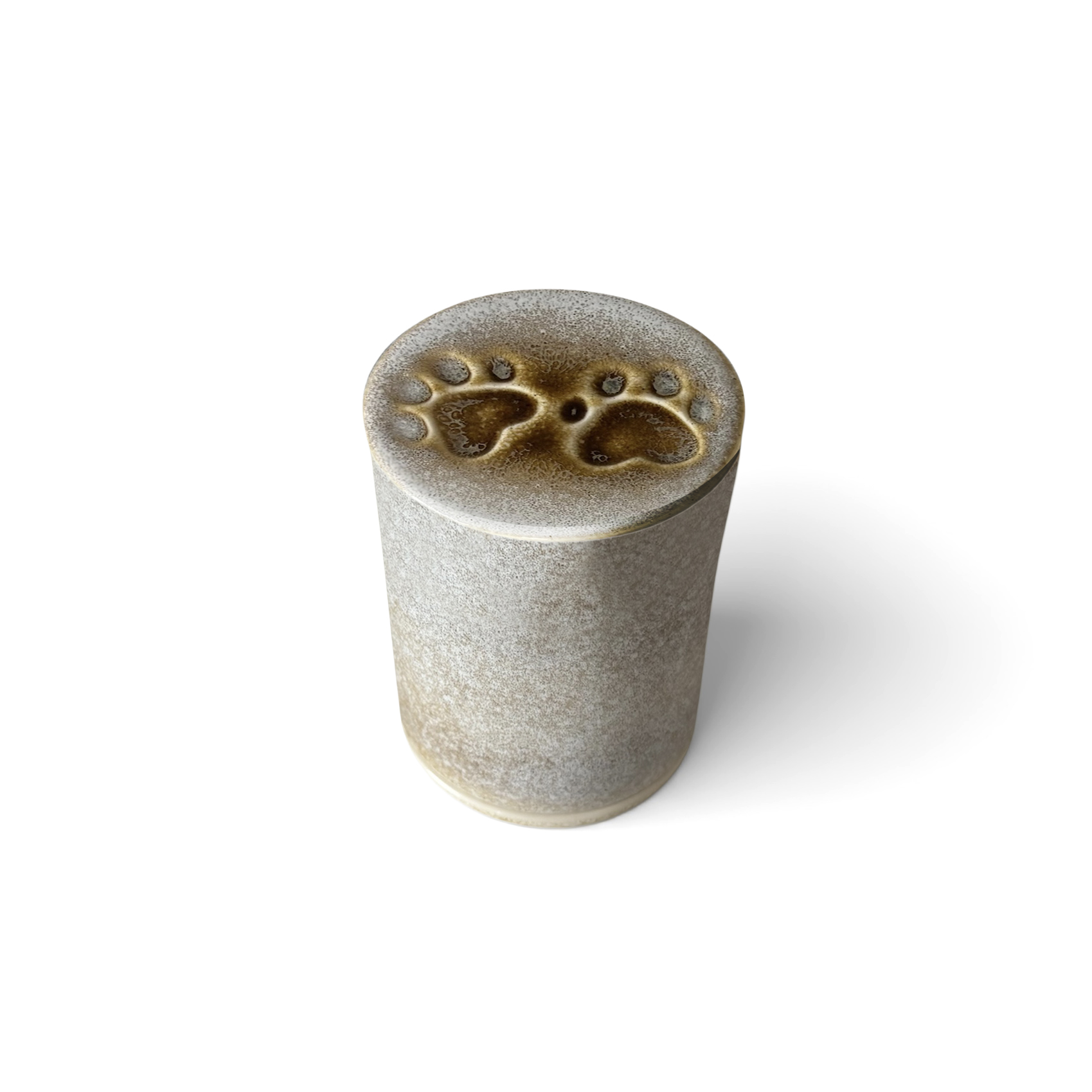 Grey speckle Two Paws Urn ceramic pet urn, 500 ml